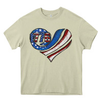 Mossy american flag heart Heavy Core Tee - Jasminsmagicworld