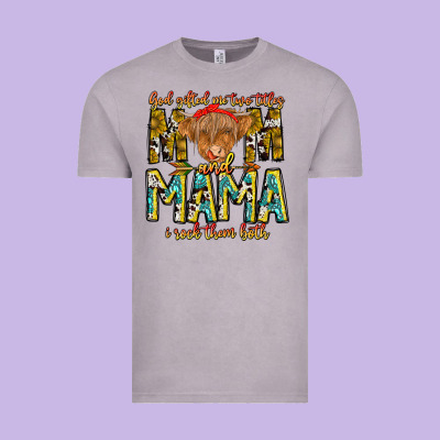 God Gifted Me Two Titles And Mama I Rock Them Both Vintage Tee Designed By Cowhidedigitalart