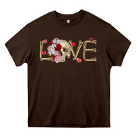 Chocolate Brown Skull love Valentine's Day Heavy Core Tee - FaDigitalArtStudio