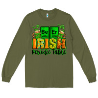 Army Green Beer Irish Periodic table St. Patrick's Long Sleeve Tee - LillyAllenDesigns