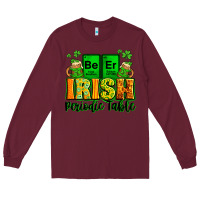 Burgundy Beer Irish Periodic table St. Patrick's Long Sleeve Tee - LillyAllenDesigns