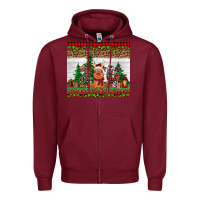 Burgundy joy reindeer Zipper Hoodie - Jasminsmagicworld