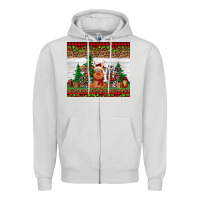 Dove Grey joy reindeer Zipper Hoodie - Jasminsmagicworld
