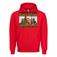 Red joy reindeer Zipper Hoodie - Jasminsmagicworld