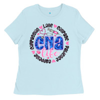 Baby Blue CNA Life Ladies Tee - CowhideDigitalArt