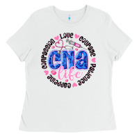 White CNA Life Ladies Tee - CowhideDigitalArt