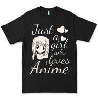 Black just a girl who loves anime Premium Tee - DesigneFamous