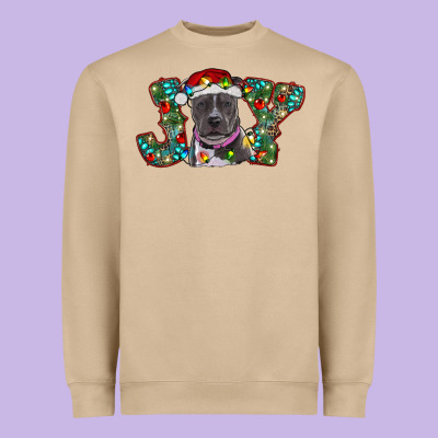 Christmas Joy Pitbull Heavyweight Sweatshirt Designed By Ranaportraitstore