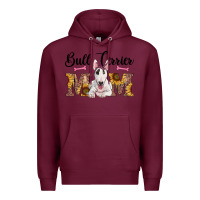 Burgundy western bull terrier mom Premium Hoodie - RanaPortraitStore