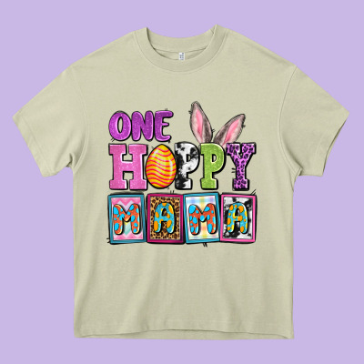 Easter Day One Hoppy Mama Heavy Core Tee Designed By Oliviacreatesart