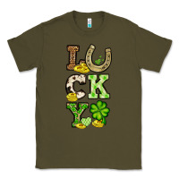 Army Green St. Patrick's Western lucky Classic Tee - OliviaCreatesArt