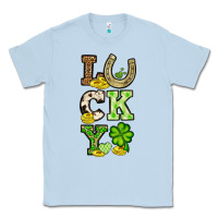 Dusty Blue St. Patrick's Western lucky Classic Tee - OliviaCreatesArt