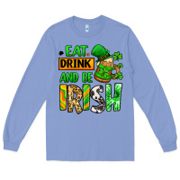 Colony Blue Eat drink and be Irish St. Patrick's Long Sleeve Tee - LillyAllenDesigns