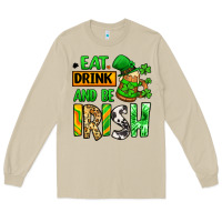 Mushroom Eat drink and be Irish St. Patrick's Long Sleeve Tee - LillyAllenDesigns