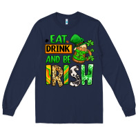 Navy Eat drink and be Irish St. Patrick's Long Sleeve Tee - LillyAllenDesigns