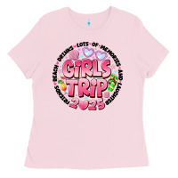 Bubblegum Pink Grils Trip 2025 Ladies Tee - CowhideDigitalArt
