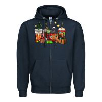 Navy Christmas coffee cups with Labrador Zipper Hoodie - RanaPortraitStore