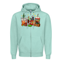 Seafoam Christmas coffee cups with Labrador Zipper Hoodie - RanaPortraitStore
