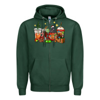 Sports Green Christmas coffee cups with Labrador Zipper Hoodie - RanaPortraitStore