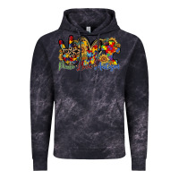 Cloud Black peace love autism Vintage Hoodie - RacoonDesign