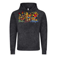 Vintage Black peace love autism Vintage Hoodie - RacoonDesign