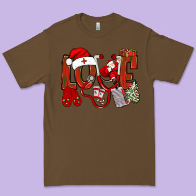 Christmas Love Nurse Bbs Premium Tee Designed By Bundleandbundleshop