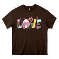 Chocolate Brown Easter Day Love Easter Heavy Core Tee - OliviaCreatesArt