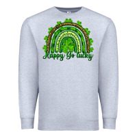 Heather Grey st. patrick's day happy go lucky Premium Sweatshirt - RanaPortraitStore