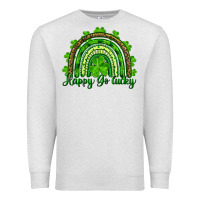 Oatmeal Heather st. patrick's day happy go lucky Premium Sweatshirt - RanaPortraitStore