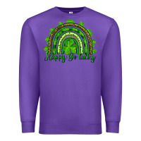 Purple st. patrick's day happy go lucky Premium Sweatshirt - RanaPortraitStore