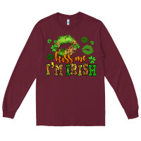 Burgundy kiss me im irish st patricks lip stain Long Sleeve Tee - LillyAllenDesigns