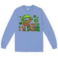 Colony Blue kiss me im irish st patricks lip stain Long Sleeve Tee - LillyAllenDesigns