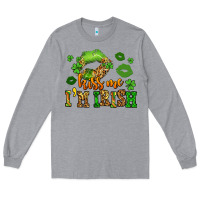 Heather Grey kiss me im irish st patricks lip stain Long Sleeve Tee - LillyAllenDesigns