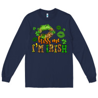 Navy kiss me im irish st patricks lip stain Long Sleeve Tee - LillyAllenDesigns