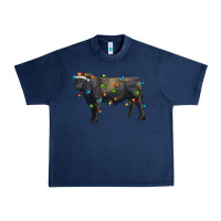 Navy christmas black angus bull with christmas lights Urban Heavy Tee - RanaPortraitStore