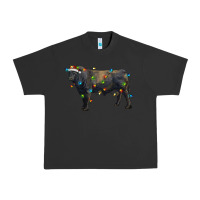 Pigment Black christmas black angus bull with christmas lights Urban Heavy Tee - RanaPortraitStore