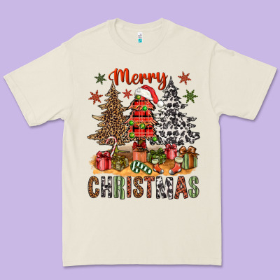 Merry Christmas With Western Trees Bbs Premium Tee Designed By Bundleandbundleshop