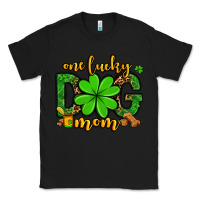 Black One lucky dog mom St. Patrick's Classic Tee - OliviaCreatesArt
