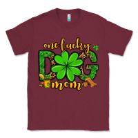 Burgundy One lucky dog mom St. Patrick's Classic Tee - OliviaCreatesArt