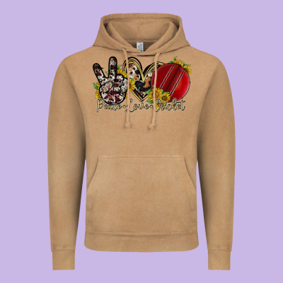 Peace Love Cricket Vintage Hoodie Designed By Racoondesign