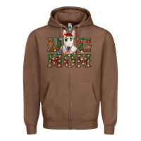Chestnut Christmas Dog Mom Bull Terrier Zipper Hoodie - RanaPortraitStore
