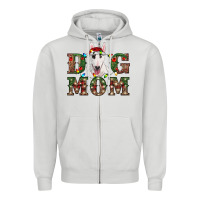 Dove Grey Christmas Dog Mom Bull Terrier Zipper Hoodie - RanaPortraitStore