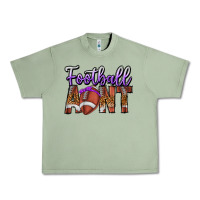 Oil Green Football Aunt Urban Heavy Tee - CowhideDigitalArt