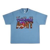 Pebble Blue Football Aunt Urban Heavy Tee - CowhideDigitalArt