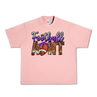 Salmon Football Aunt Urban Heavy Tee - CowhideDigitalArt