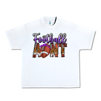 White Football Aunt Urban Heavy Tee - CowhideDigitalArt