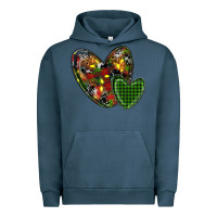 Pigment Midnight Navy christmas heart Urban Hoodie - RanaPortraitStore