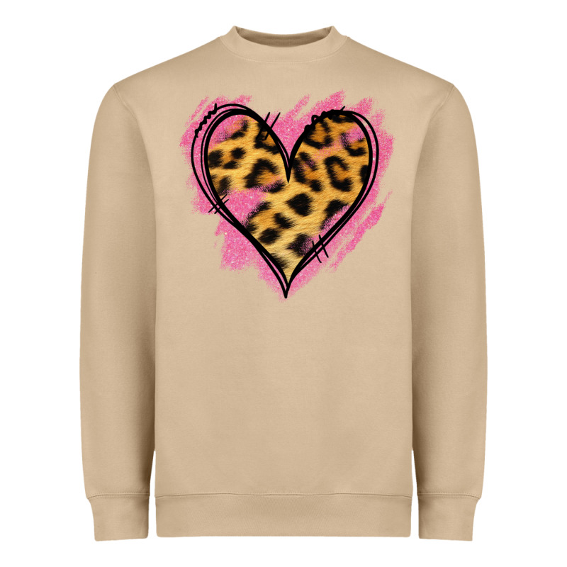 Leopard Pink Glitter Heart Heavyweight Sweatshirt by Jasminsmagicworld | Teevron