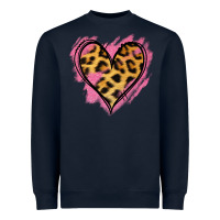 Navy Leopard Pink Glitter Heart Heavyweight Sweatshirt - Jasminsmagicworld