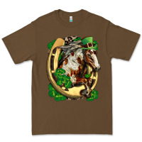 Cacao Horse with horseshoe st patricks day Premium Tee - FaDigitalArtStudio